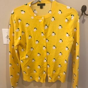 Adorable bright yellow lemon cardigan.